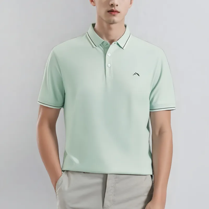 HLA The Mountain Is Not In The High Series Short Sleeved Polo Shirt Men's-16