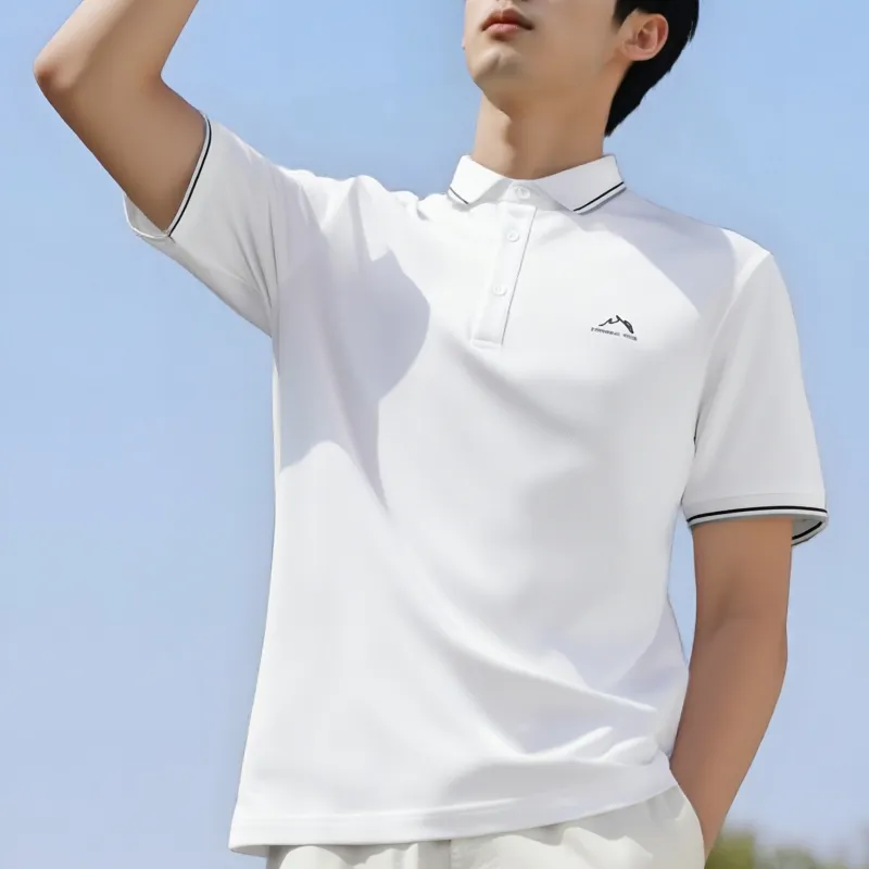 HLA The Mountain Is Not In The High Series Short Sleeved Polo Shirt Men's-11
