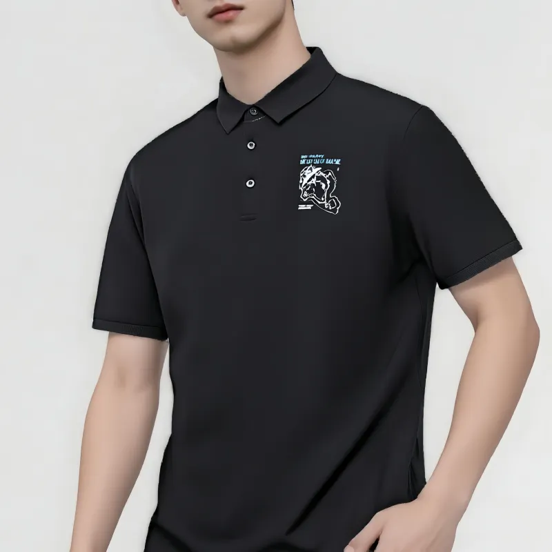 HLA x SANTI,LIANMINGKUAN Short Sleeved Polo Shirt Men's-19