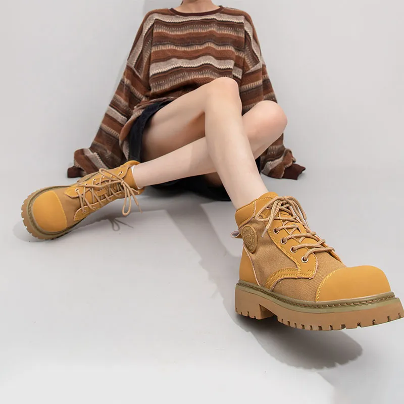 Feiyue Martin Boot Women's Yellow-8
