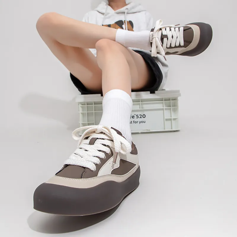 Feiyue Low Top Skateboard Shoes Women's Dark Brown-6
