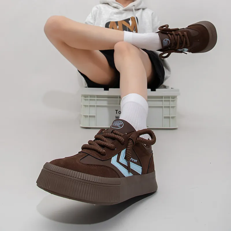 Feiyue Anti Slip Wear Resistant Low Top Skateboard Shoes Women's Brown-6