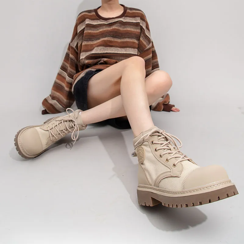 Feiyue Martin Boot Women's Beige-7