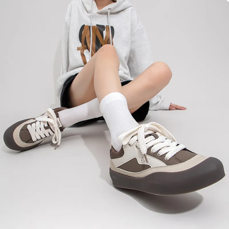 Feiyue Low Top Skateboard Shoes Women's Dark Brown-8
