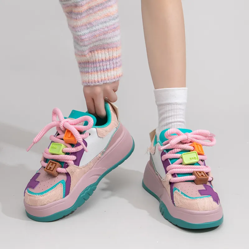 Feiyue Abrasion Resistant Breathable Skateboard Shoes Women's Pink-7