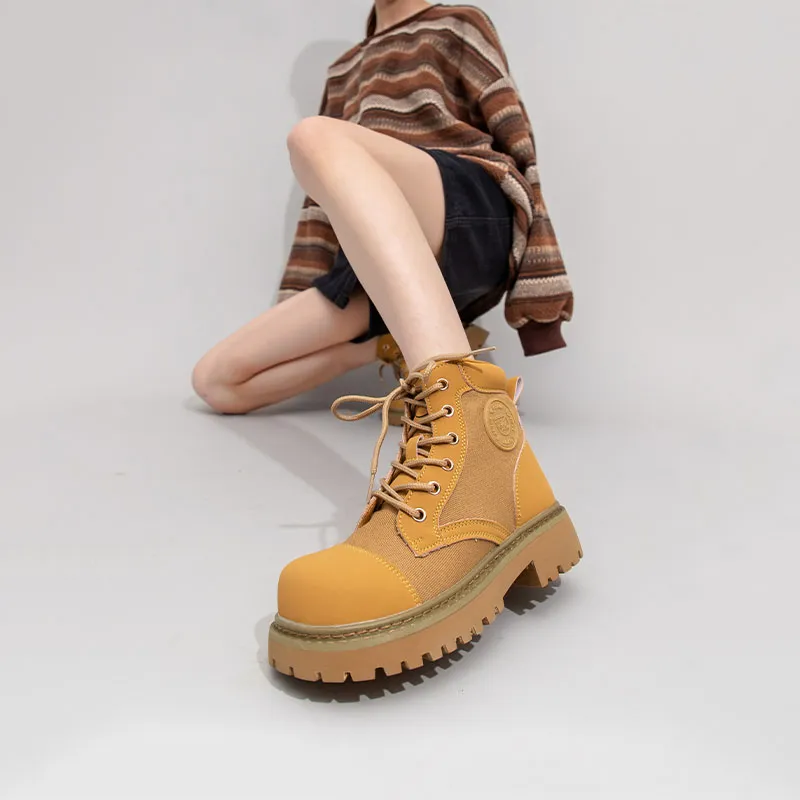 Feiyue Martin Boot Women's Yellow-9