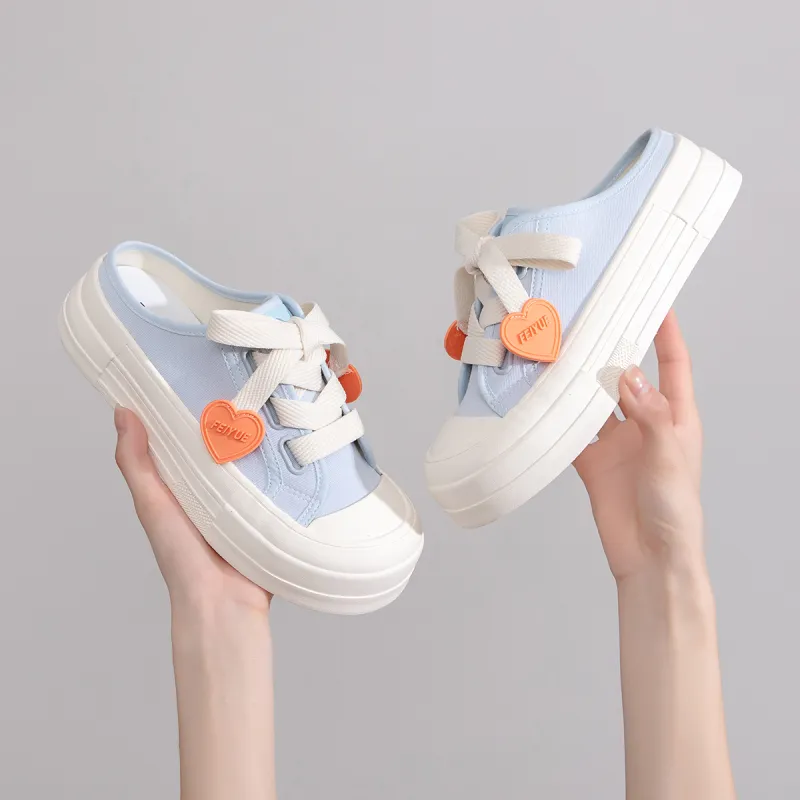 Feiyue TPR Sole Rubber Sole Abrasion Resistant Slip Resistant Wrap toe Slippers Women's Light Blue-9