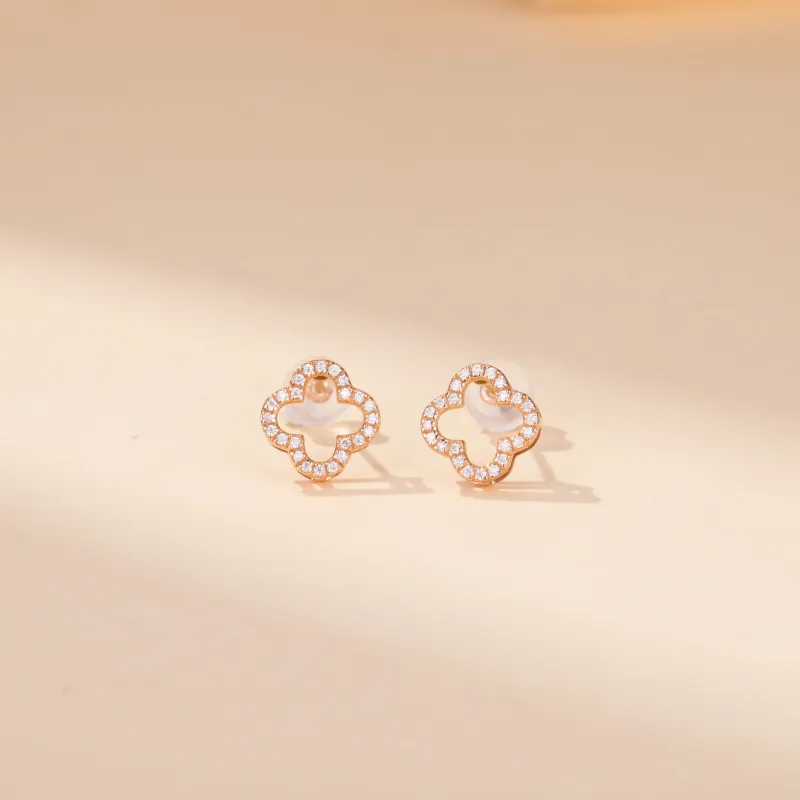 GRACE GIRL 18K Gold Stud Earrings Women's-2