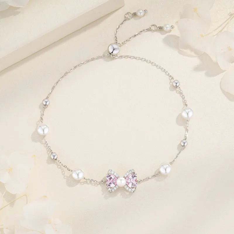 GRACE GIRL 925 Sterling Silver Shell Pearl Synthetic Cubic Zirconia Bracelets Women's-1