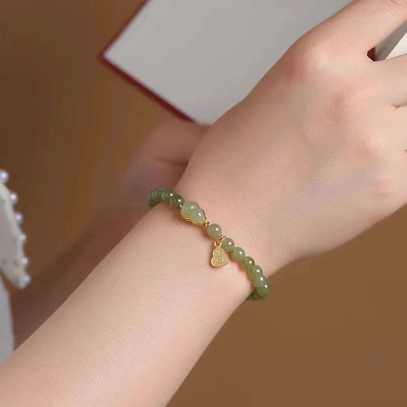 GRACE GIRL Bracelets Pale Greenish White Jade Women's-4