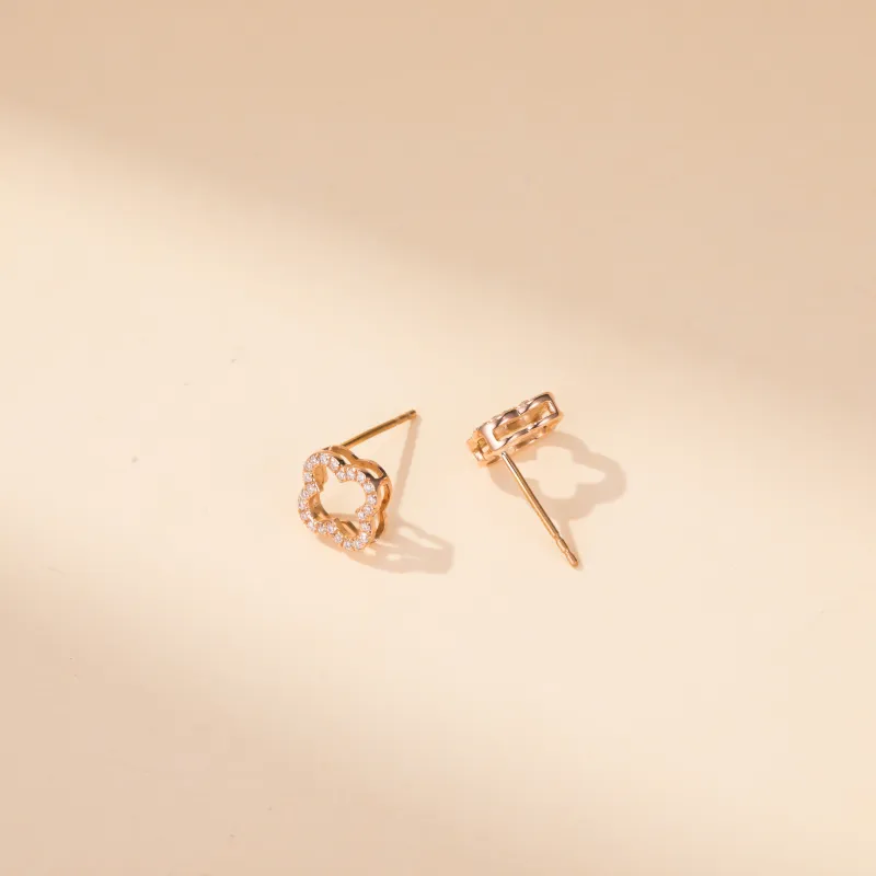GRACE GIRL 18K Gold Stud Earrings Women's-4