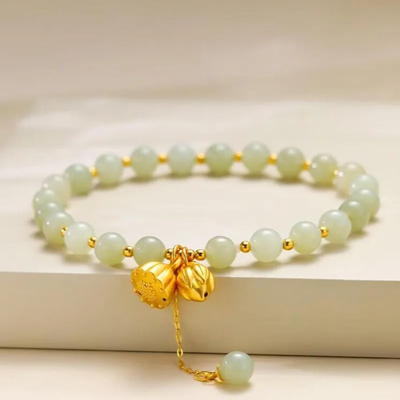 GRACE GIRL Bracelets Pale Greenish White Jade Women's-1