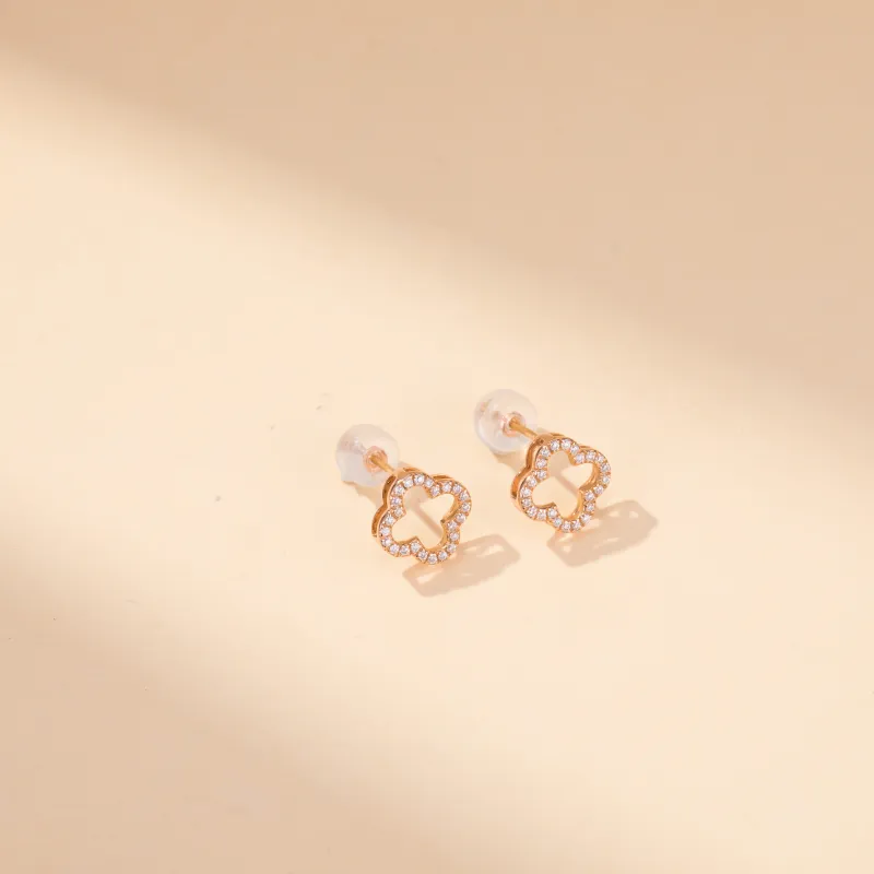 GRACE GIRL 18K Gold Stud Earrings Women's-1