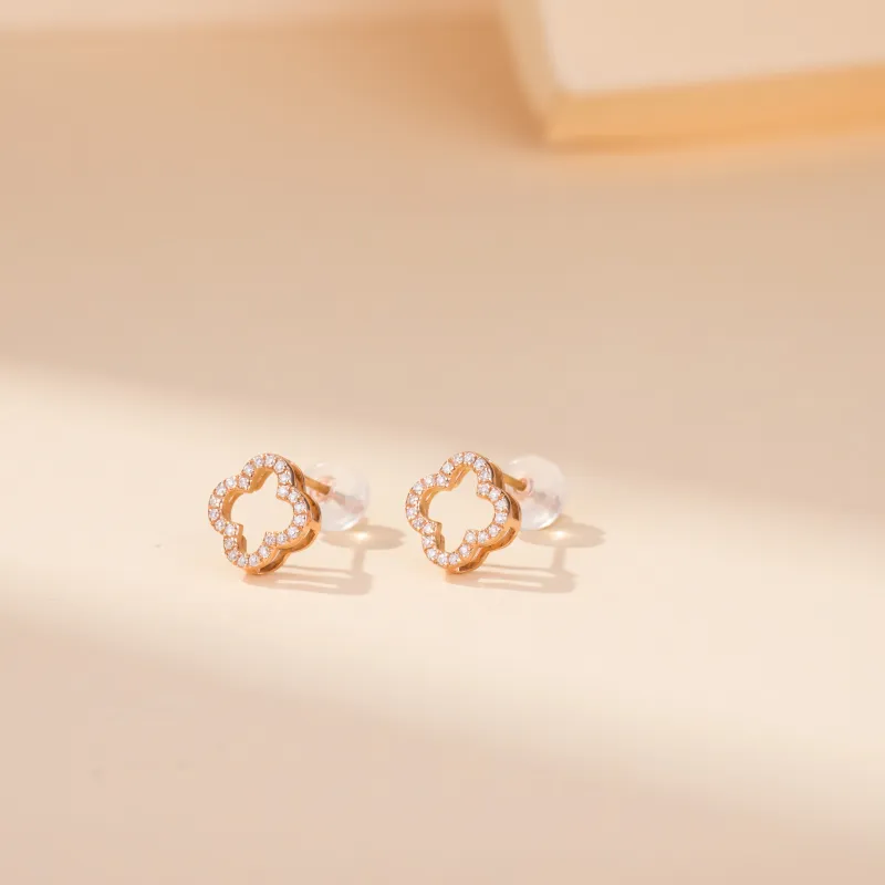 GRACE GIRL 18K Gold Stud Earrings Women's-3