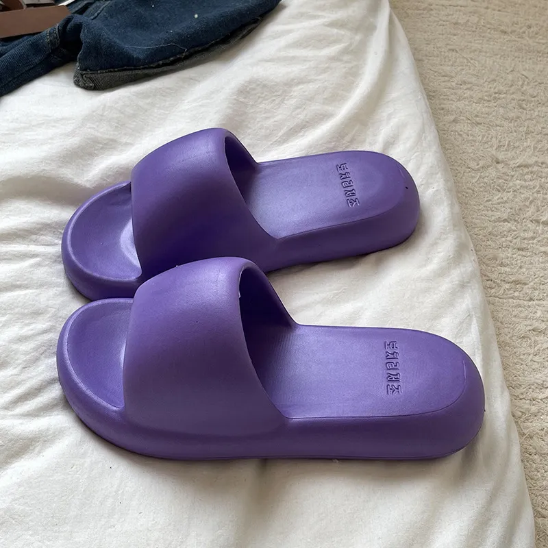 LURAD Slide Slippers Unisex Pink/Fruit Green/Dark Purple/White/Black/Khaki/Gray-7