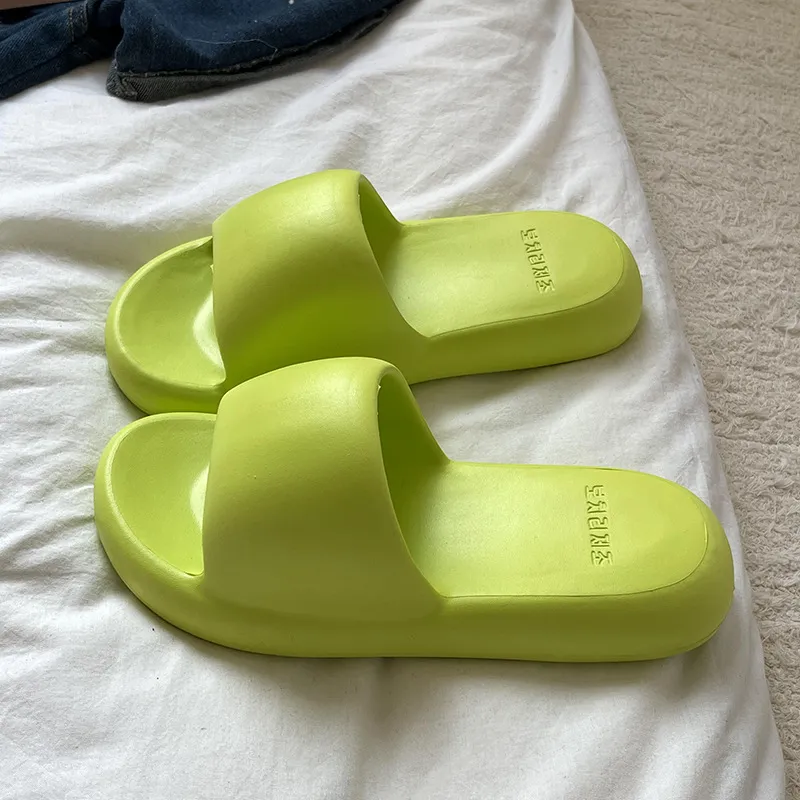 LURAD Slide Slippers Unisex Pink/Fruit Green/Dark Purple/White/Black/Khaki/Gray-4