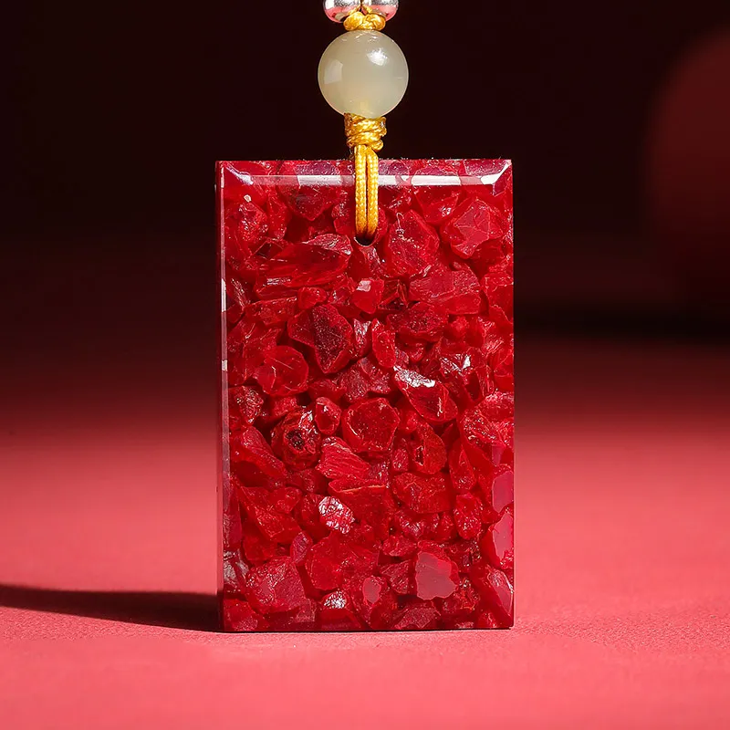 With The Heart Of The Jade Cinnabar Jade Necklaces Unisex-1