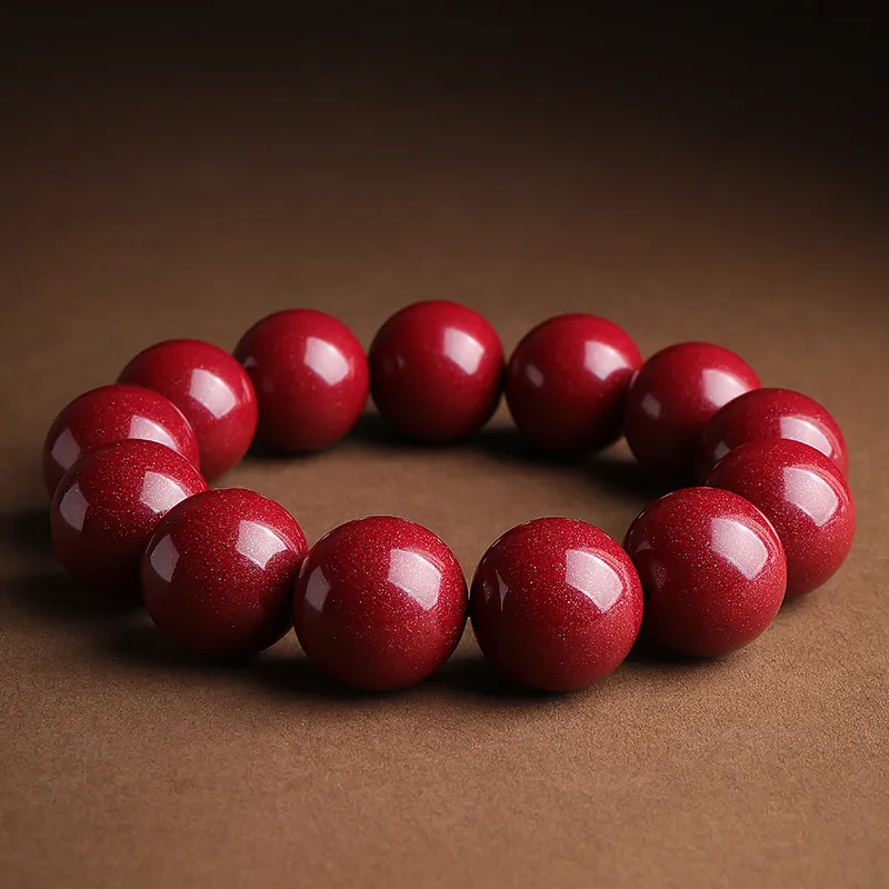 With The Heart Of The Jade Reconstructed Cinnabar Jade Bracelets Unisex-48