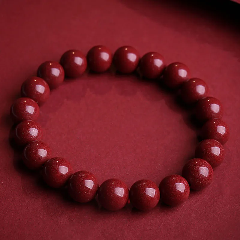 With The Heart Of The Jade Reconstructed Cinnabar Jade Bracelets Unisex-10