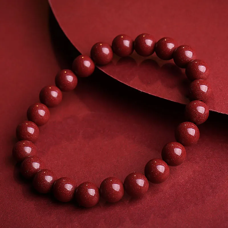 With The Heart Of The Jade Reconstructed Cinnabar Jade Bracelets Unisex-5