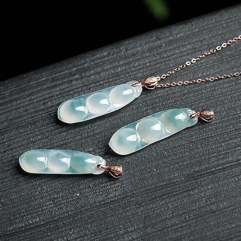 With The Heart Of The Jade Ice Glutinous Necklaces Women's-10