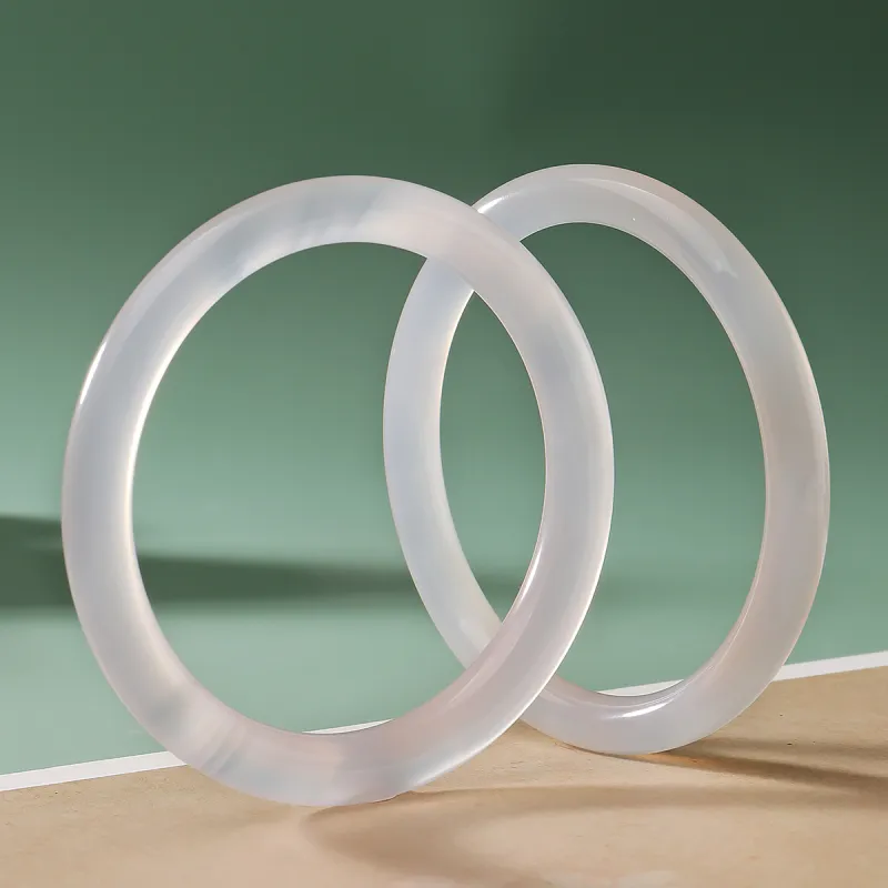 With The Heart Of The Jade Chalcedony Bangles Women's-5