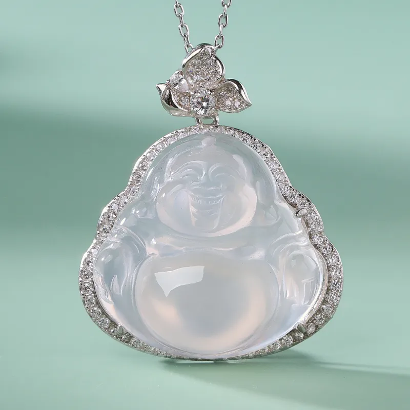 With The Heart Of The Jade Chalcedony Necklaces Women's-3