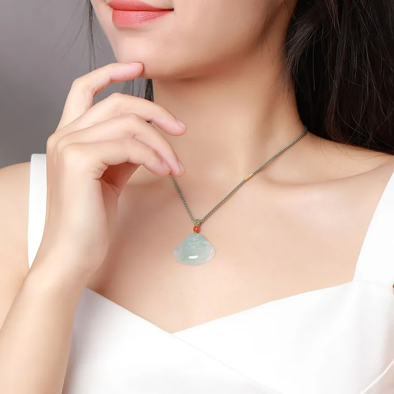 With The Heart Of The Jade Ice Glutinous Jadeite Necklaces Women's-6