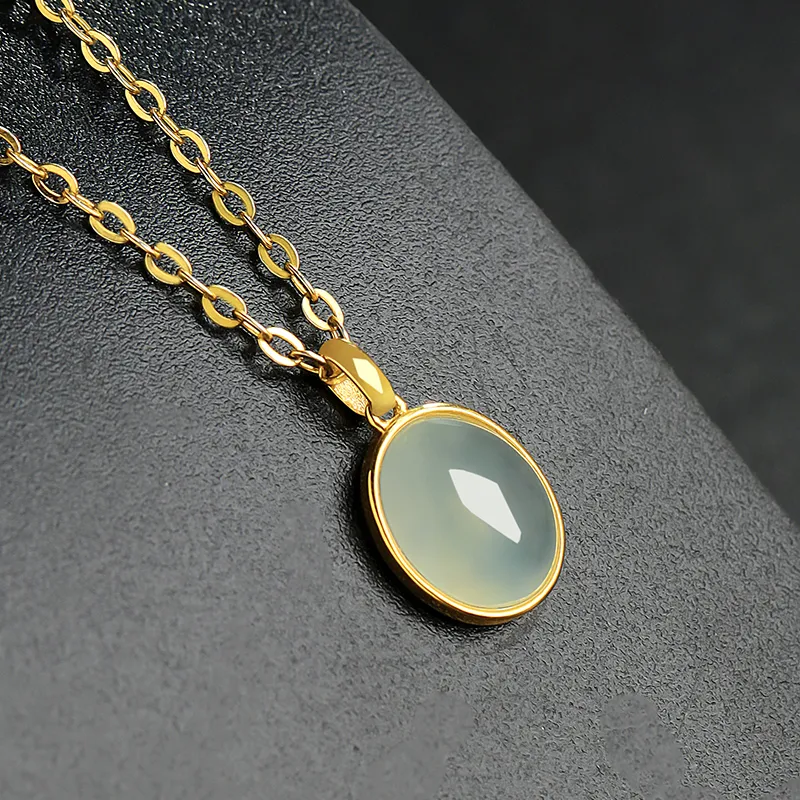 With The Heart Of The Jade Glutinous Jade Jadeite Necklaces Women's-5
