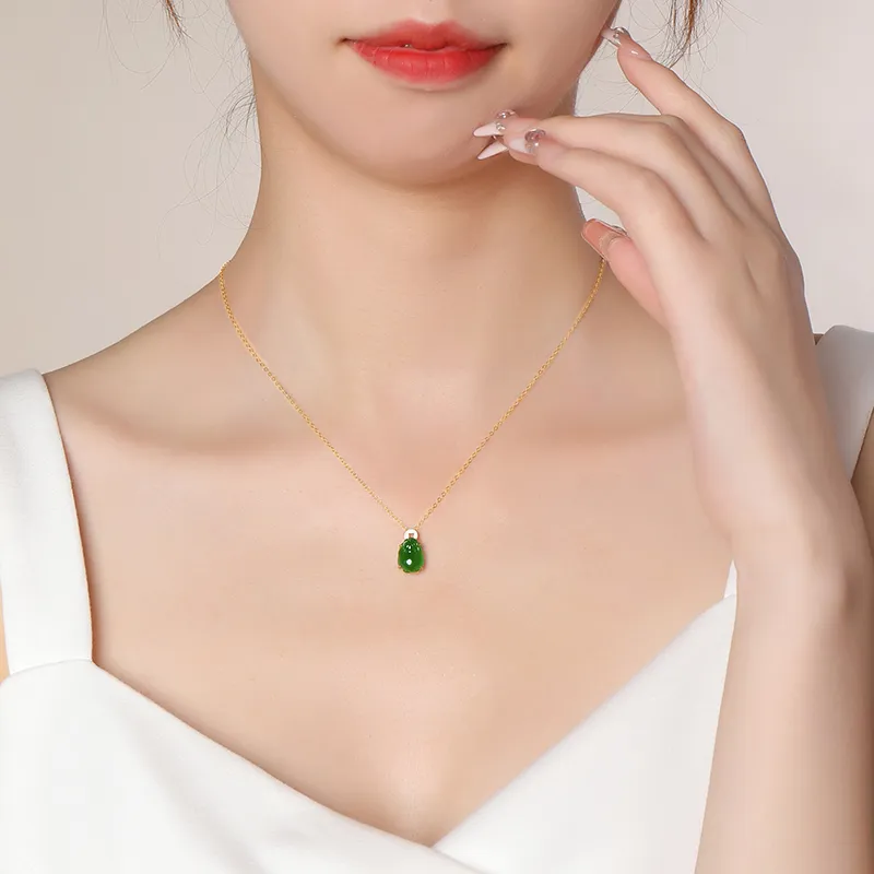 With The Heart Of The Jade Ice Glutinous Jadeite Necklaces Women's-8