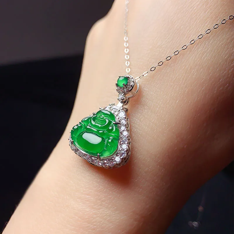 With The Heart Of The Jade Ice Glutinous Jadeite Necklaces Women's-22