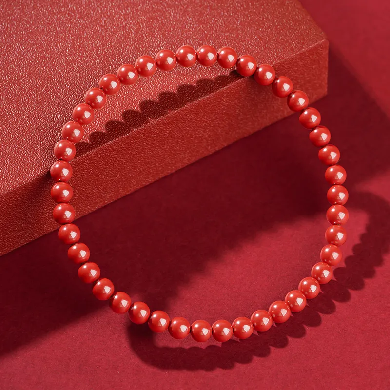 With The Heart Of The Jade Reconstructed Cinnabar Bracelets Women's-6