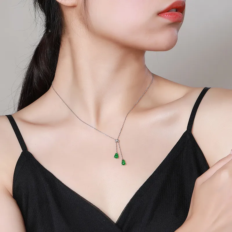 With The Heart Of The Jade Ice Glutinous Jadeite Necklaces Women's-2