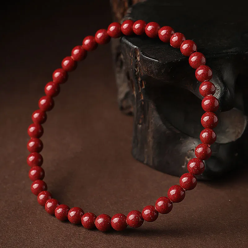 With The Heart Of The Jade Reconstructed Cinnabar Jade Bracelets Unisex-32