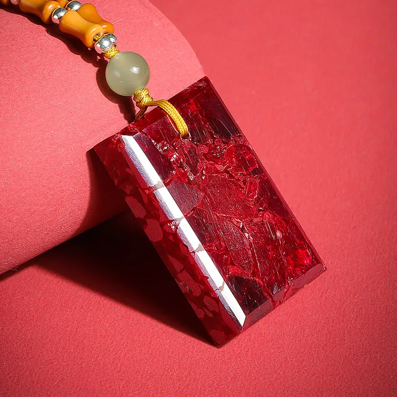 With The Heart Of The Jade Cinnabar Jade Necklaces Unisex-6