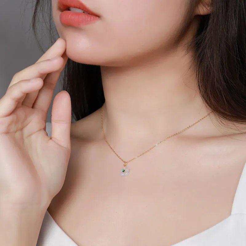With the heart of the jade Jadeite Necklaces Women's-16