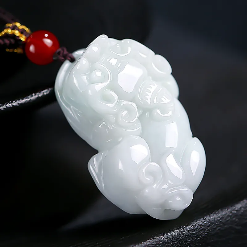 With the heart of the jade Jadeite Necklaces Unisex Auspicious Beast Chinese Auspicious Animal-7