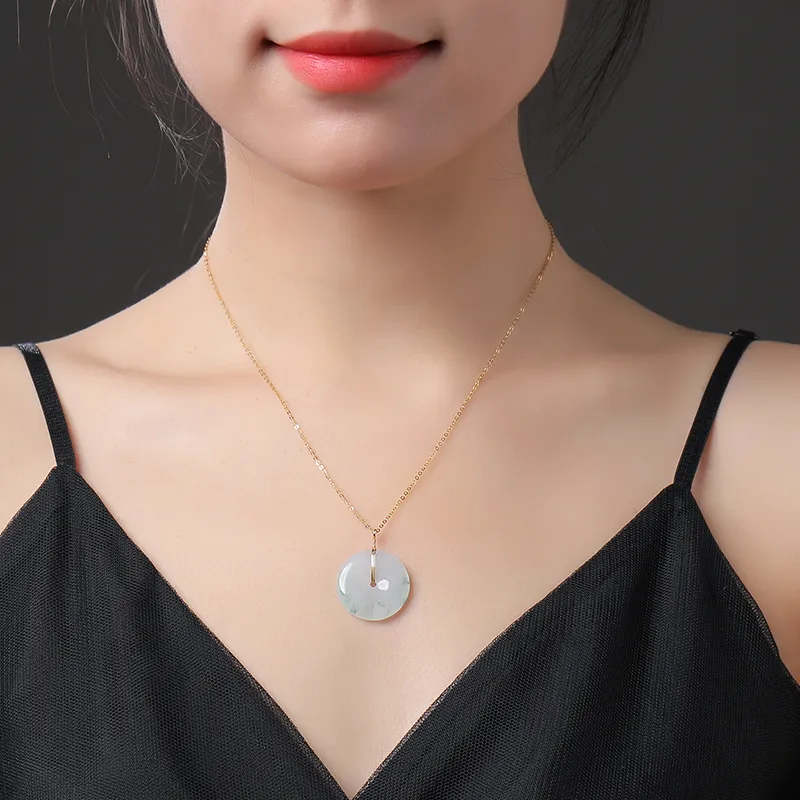 With The Heart Of The Jade Glutinous Jade Jadeite Necklaces Women's-17