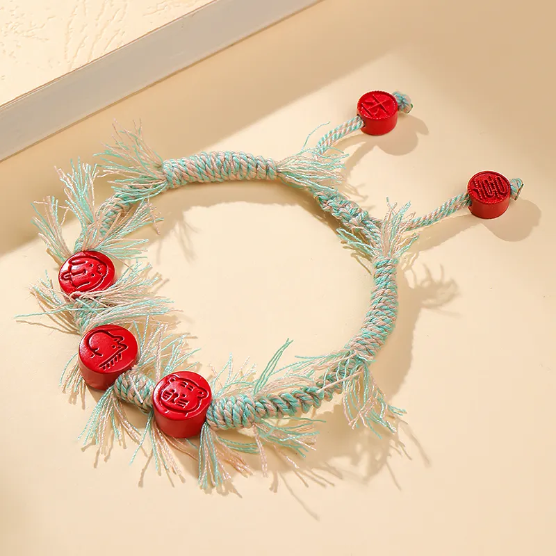 With The Heart Of The Jade Reconstructed Cinnabar Bracelets Unisex-19
