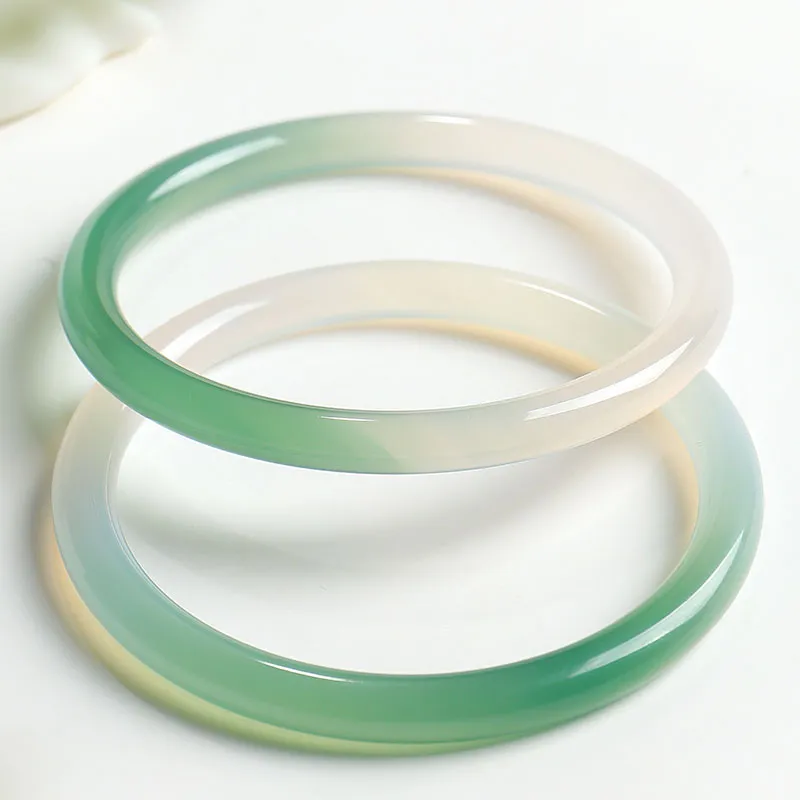 With The Heart Of The Jade Chalcedony Bangles Women's-5