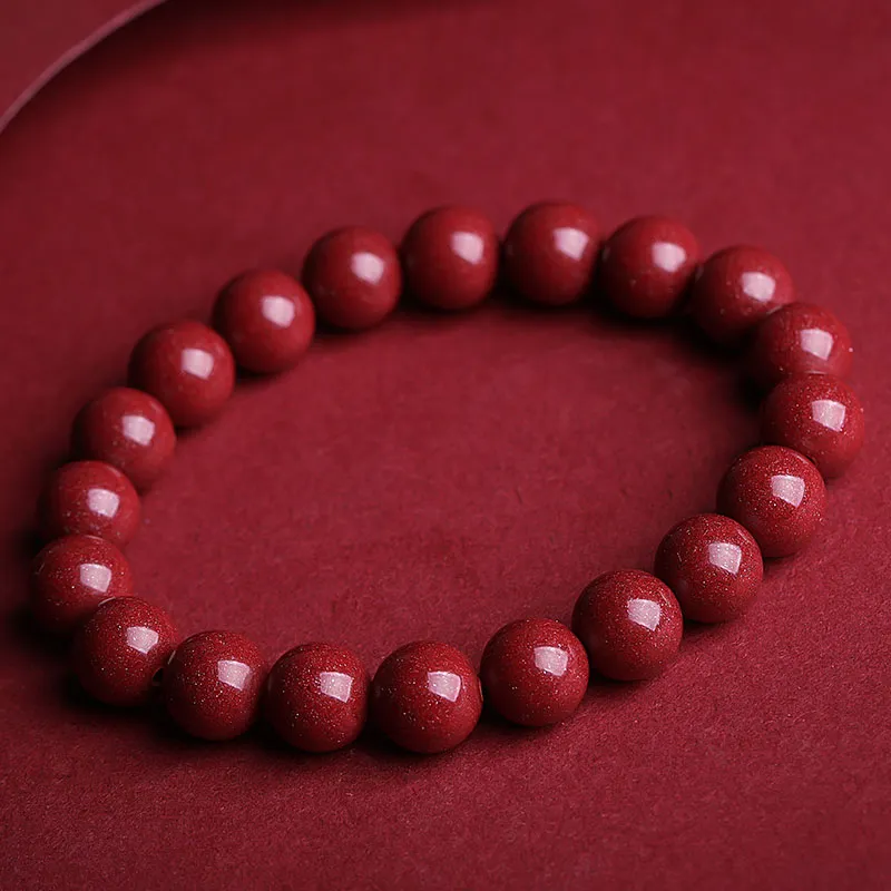With The Heart Of The Jade Reconstructed Cinnabar Jade Bracelets Unisex-11