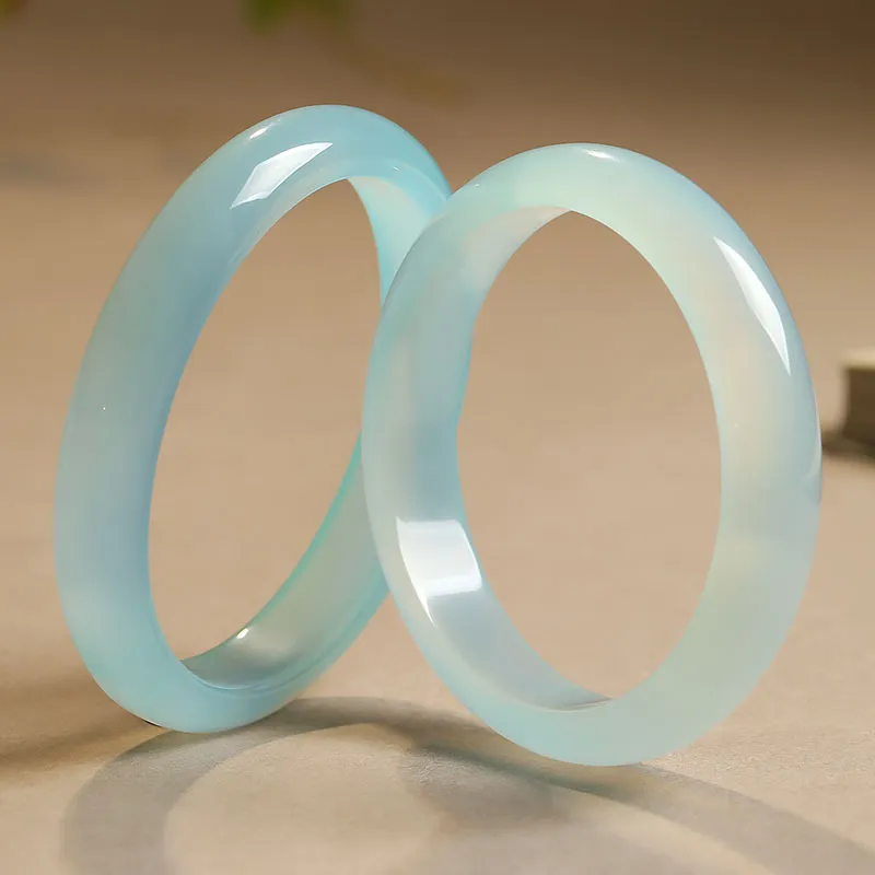 With The Heart Of The Jade Chalcedony Bangles Women's-4