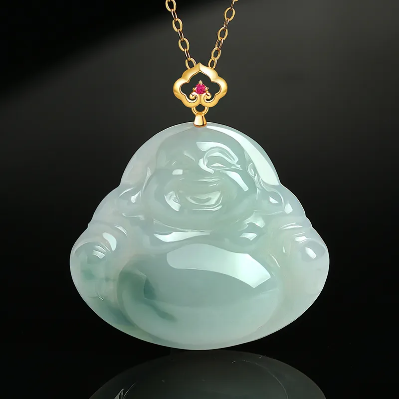 With The Heart Of The Jade Glutinous Jade Jadeite Necklaces Women's-2