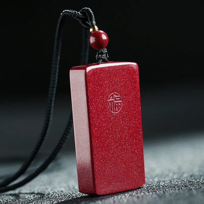 With The Heart Of The Jade Cinnabar Jade Necklaces Unisex-7