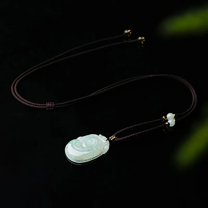 With the heart of the jade Jadeite Necklaces Unisex-15