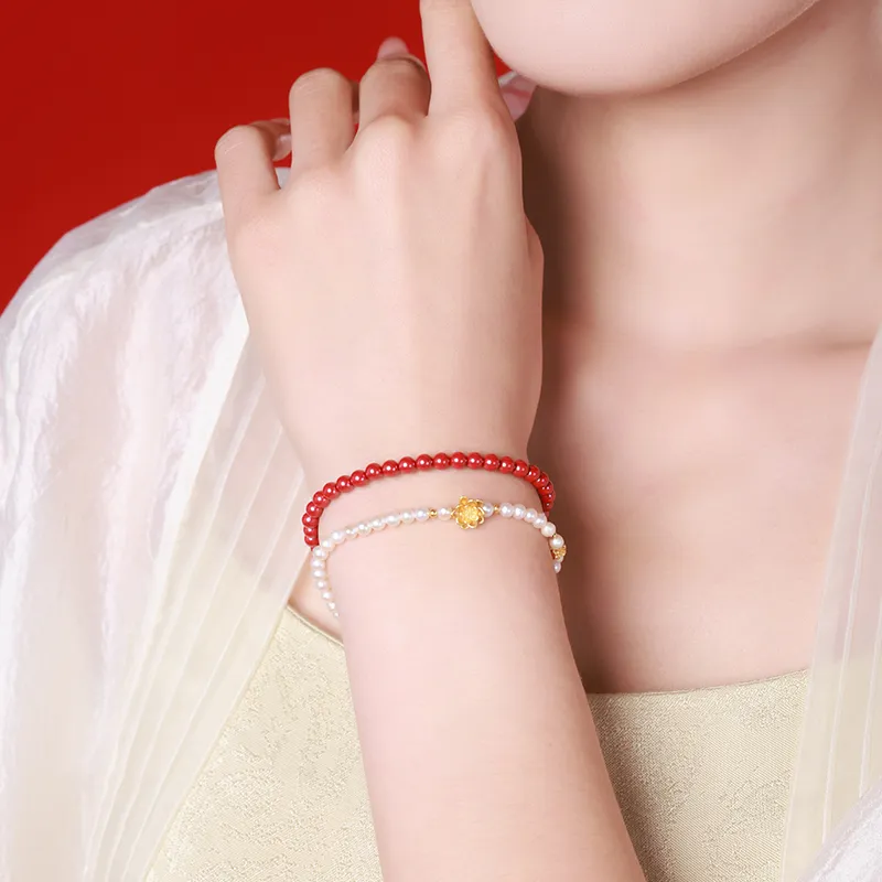 With The Heart Of The Jade Reconstructed Cinnabar Bracelets Women's-3