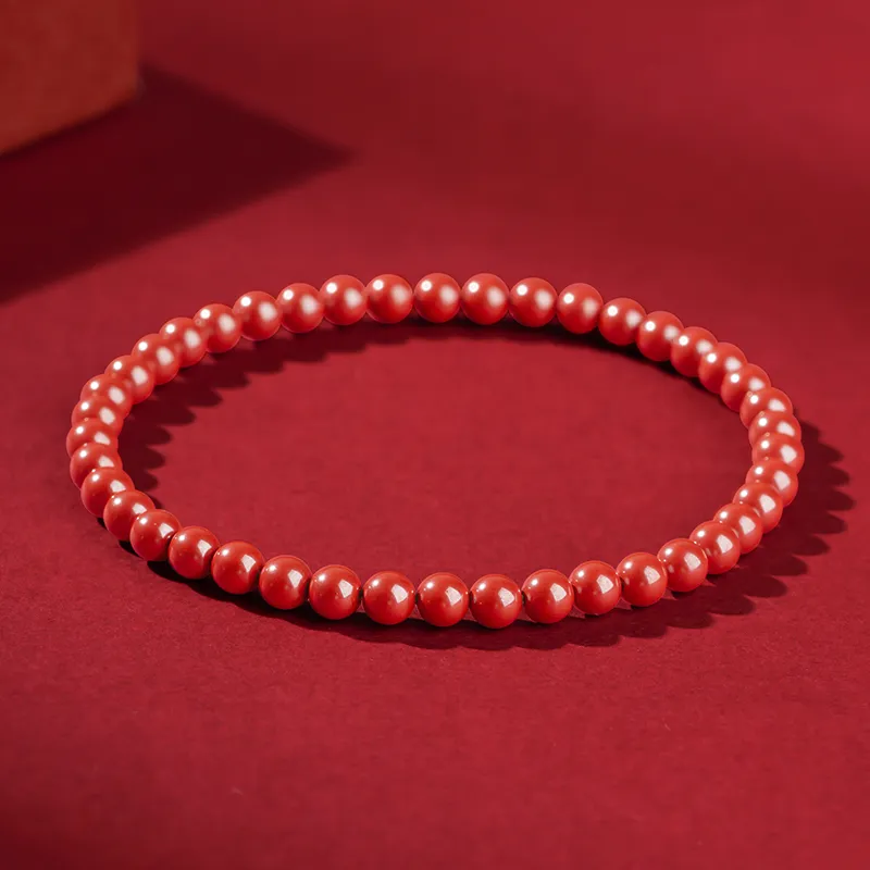 With The Heart Of The Jade Reconstructed Cinnabar Bracelets Women's-5