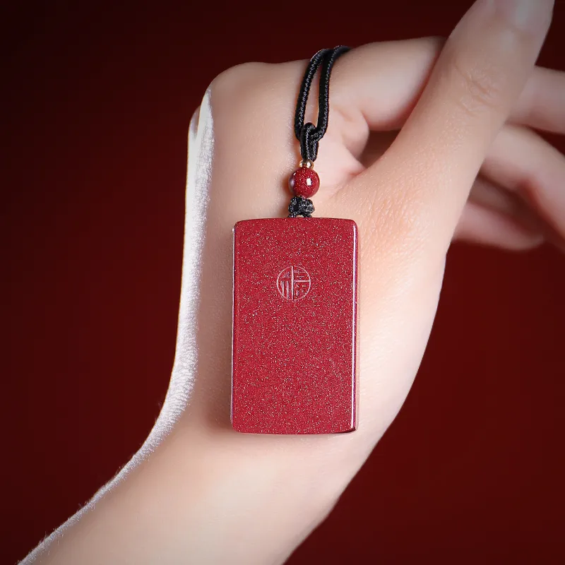 With The Heart Of The Jade Cinnabar Jade Necklaces Unisex-3