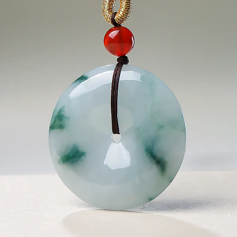 With The Heart Of The Jade Glutinous Jade Jadeite Necklaces Unisex-11