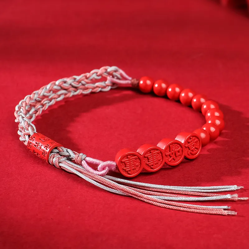 With The Heart Of The Jade Reconstructed Cinnabar Bracelets Women's-4